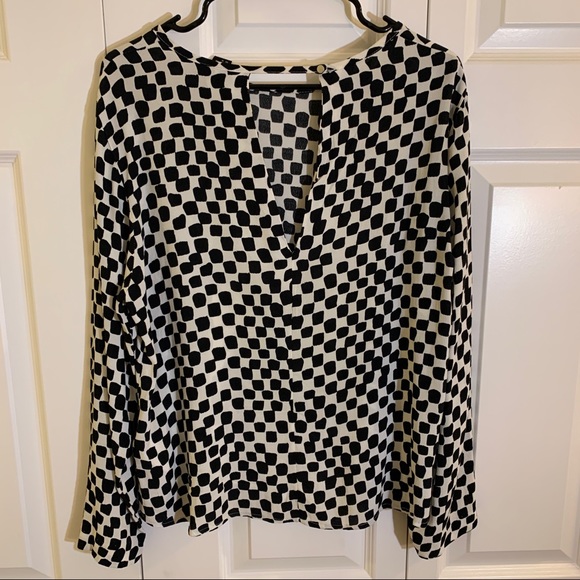 H&M women’s 10 L black/white mod flowy lightweight - Picture 2 of 4